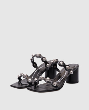 Alexander Wang Rexa black leather mules with studs 30125S012