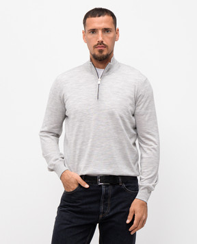 Brunello Cucinelli Grey melange wool and cashmere jumper M2400124