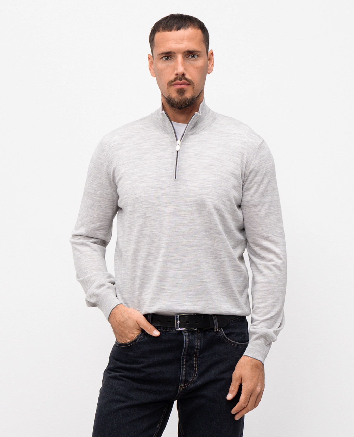 

Grey melange wool and cashmere jumper Brunello Cucinelli