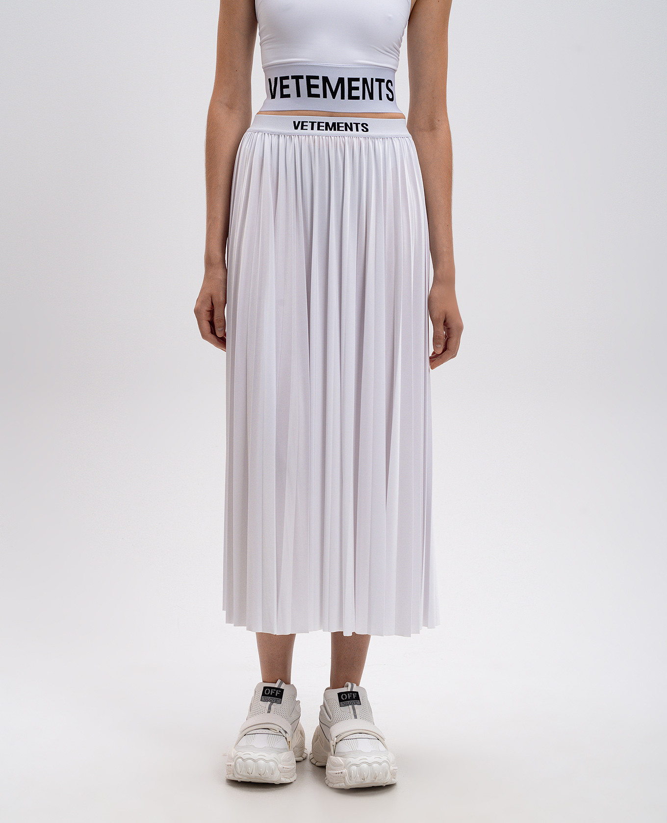 

White logo pleated skirt Vetements