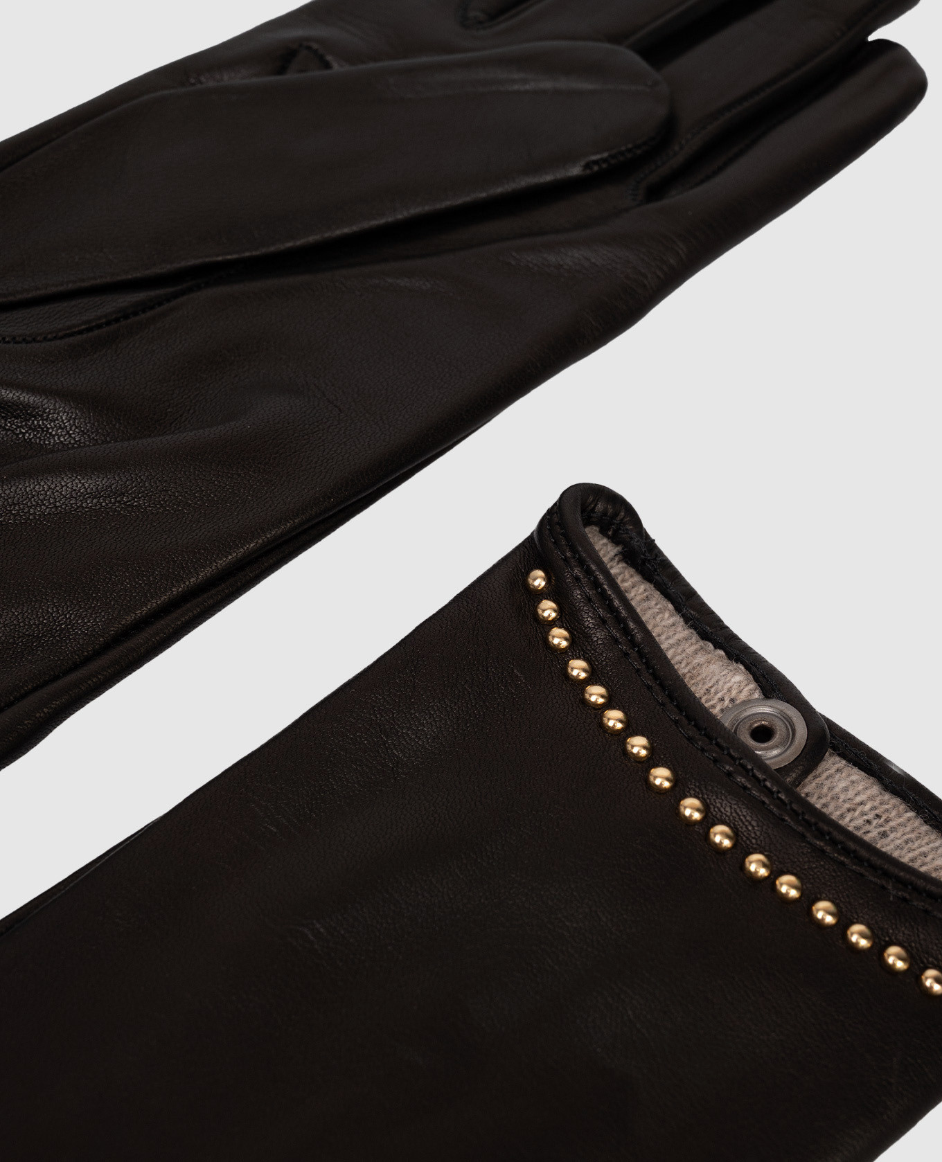 

Black leather gloves with rivets Babe Pay Pls