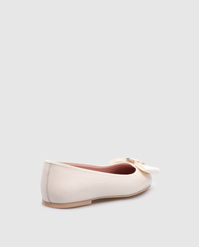 Pretty Ballerinas Children's lacquered beige Hermione ballet shoes with crystals 51268
