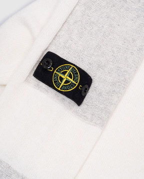 Stone Island Kids white wool and cashmere jumper with logo patch 8116521Z21012