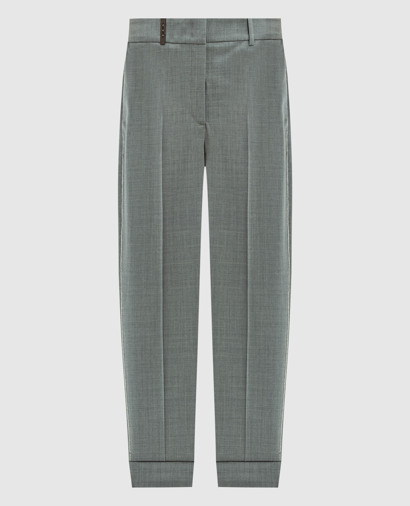 

Gray wool trousers with monil chain Peserico, Grey