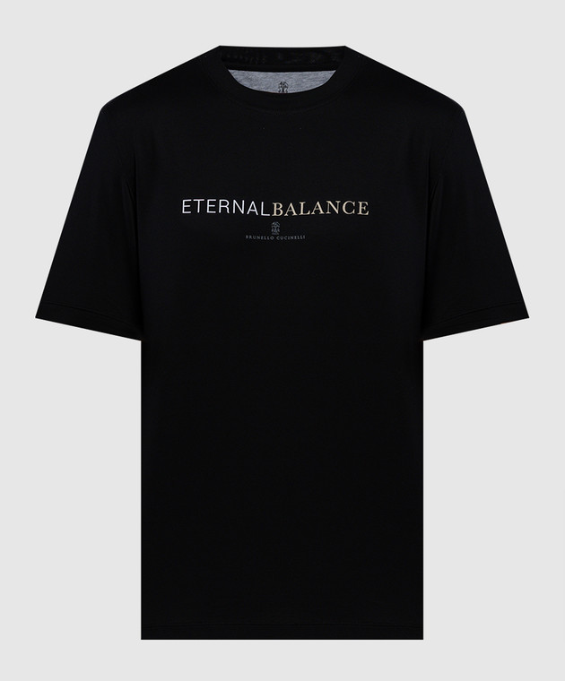 Brunello Cucinelli - Black t-shirt with a print M0B138433
