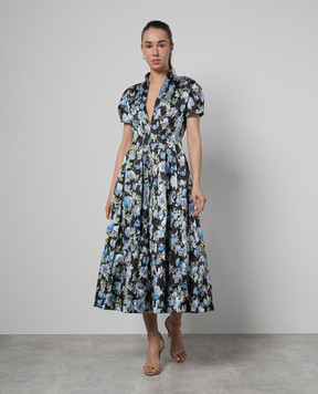 Philosophy di Lorenzo Serafini Black floral print midi dress A04610739