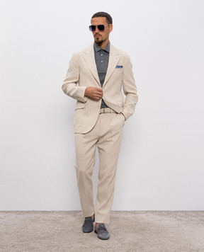 Brunello Cucinelli Beige linen suit MW431LDWHP