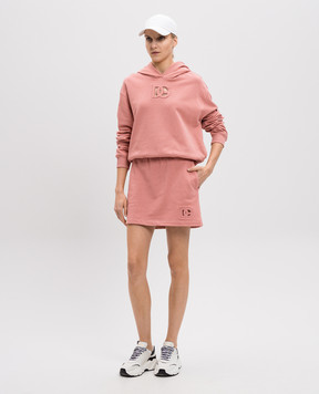 Dolce&Gabbana Pink hoodie with monogram logo F9S47ZGDCX0