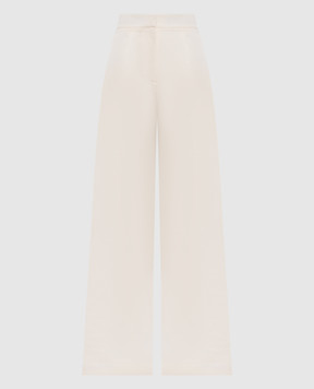 JOSEPH Beige Alanel palazzos with silk JF009128