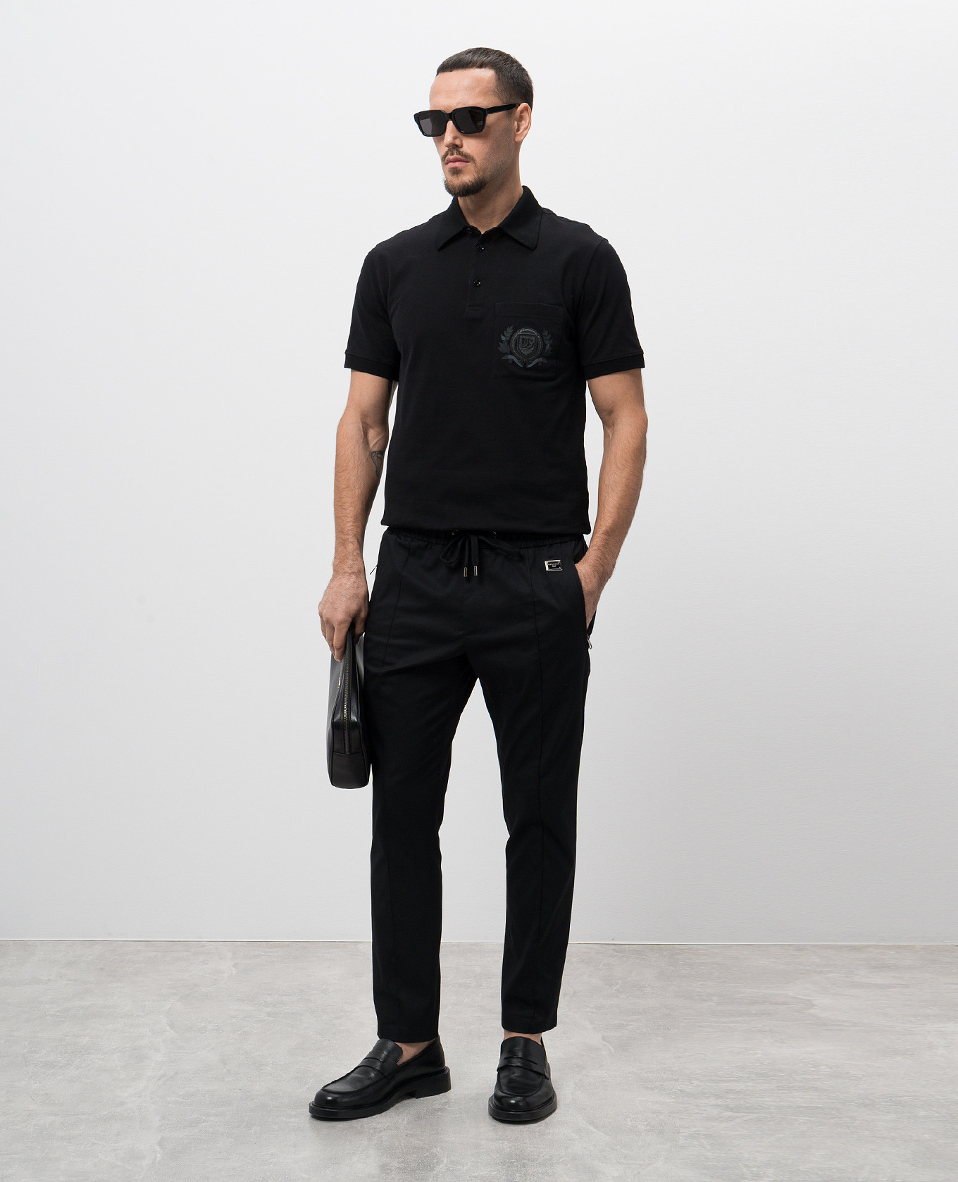

Black polo shirt with embroidered logo Dolce&Gabbana