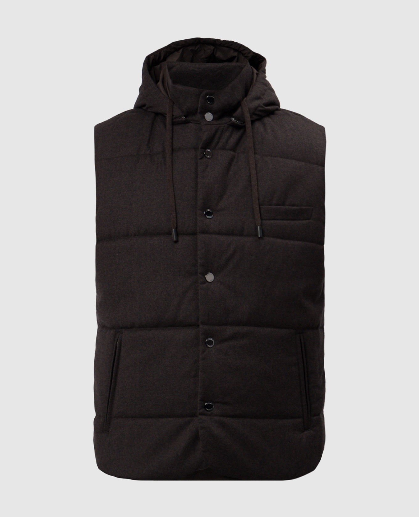 

Brown wool vest with logo CAPOBIANCO, Коричневый