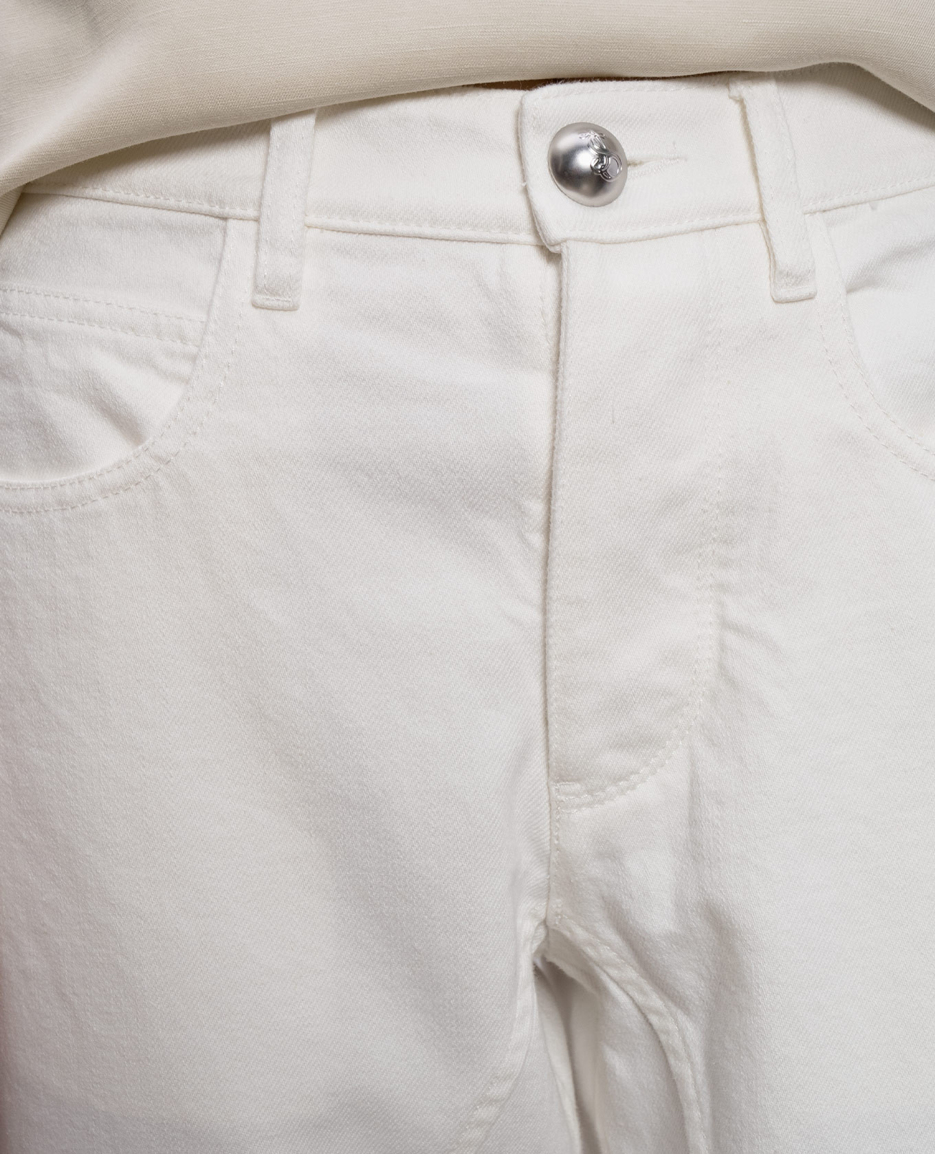 

White jeans with logo patch Jil Sander