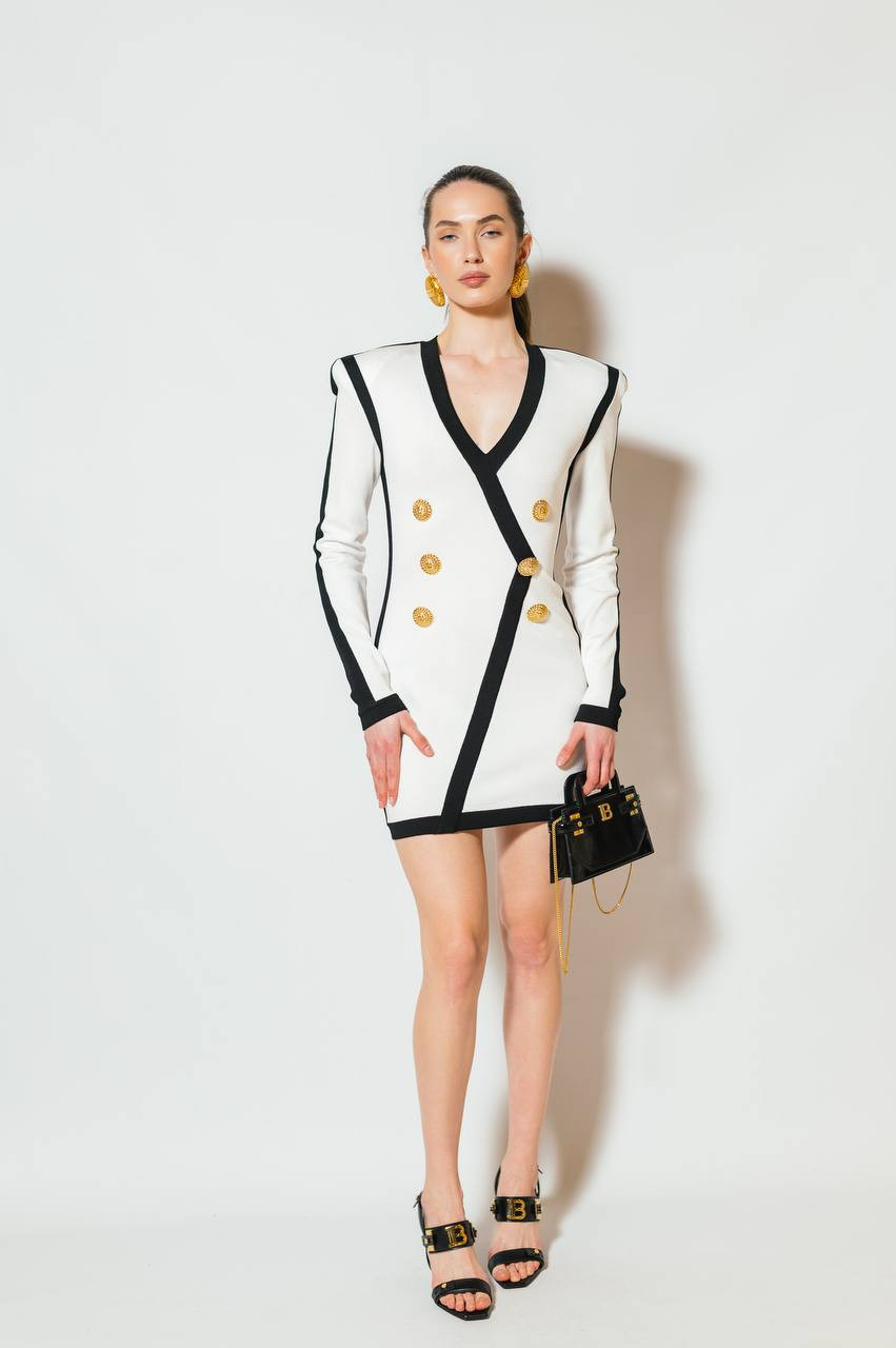 

White mini dress with fringe Balmain