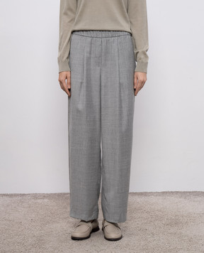 Peserico Gray wool pants with lurex P04151D03359