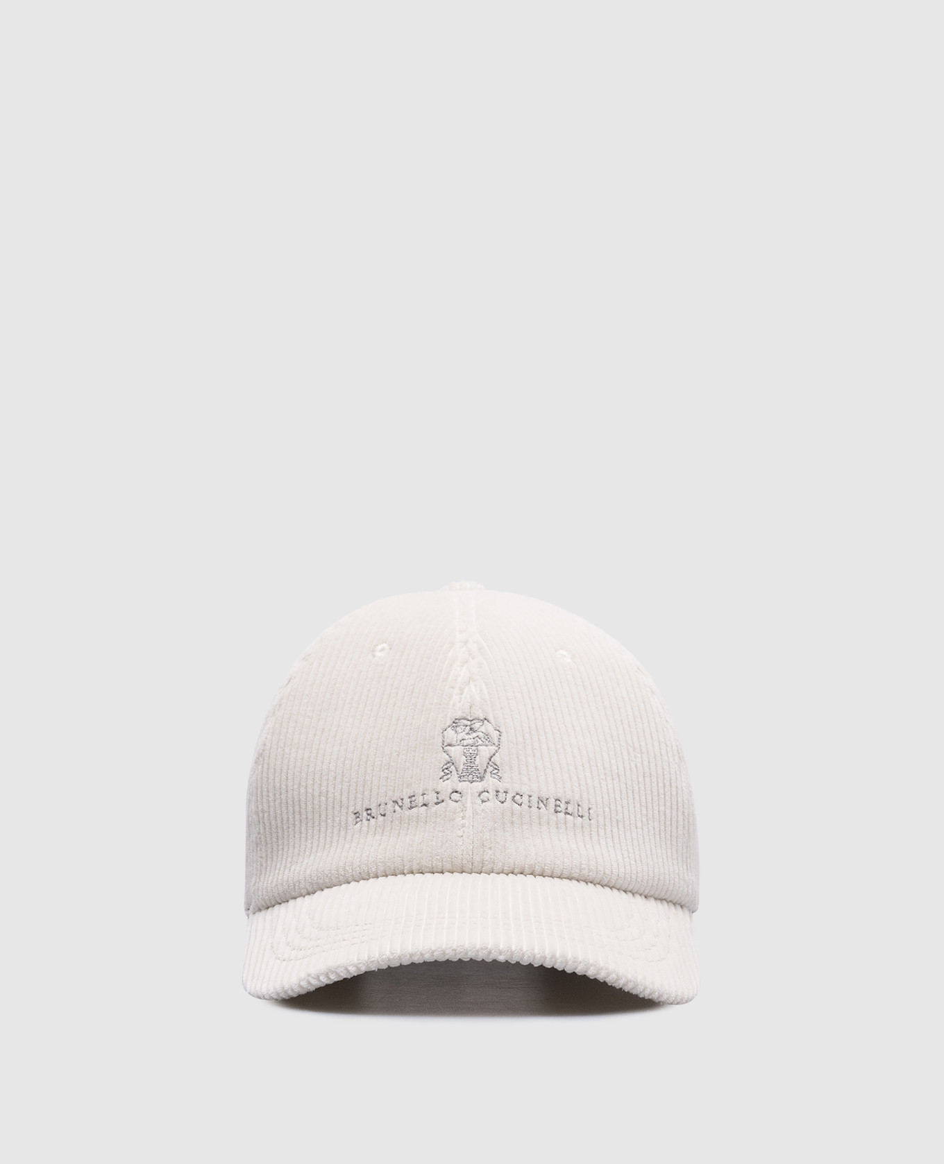

White corduroy cap with logo Brunello Cucinelli