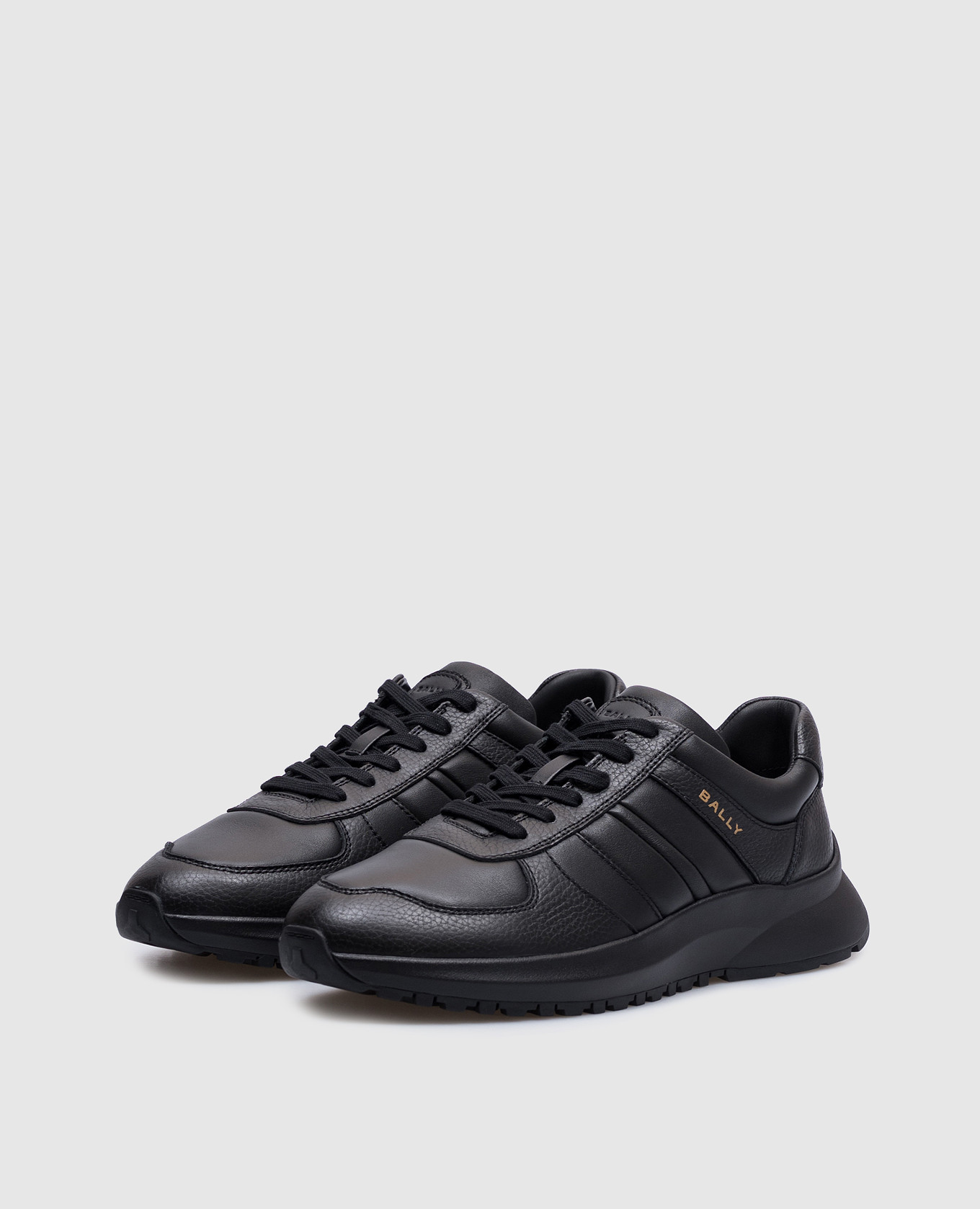 

Outline black leather sneakers Bally
