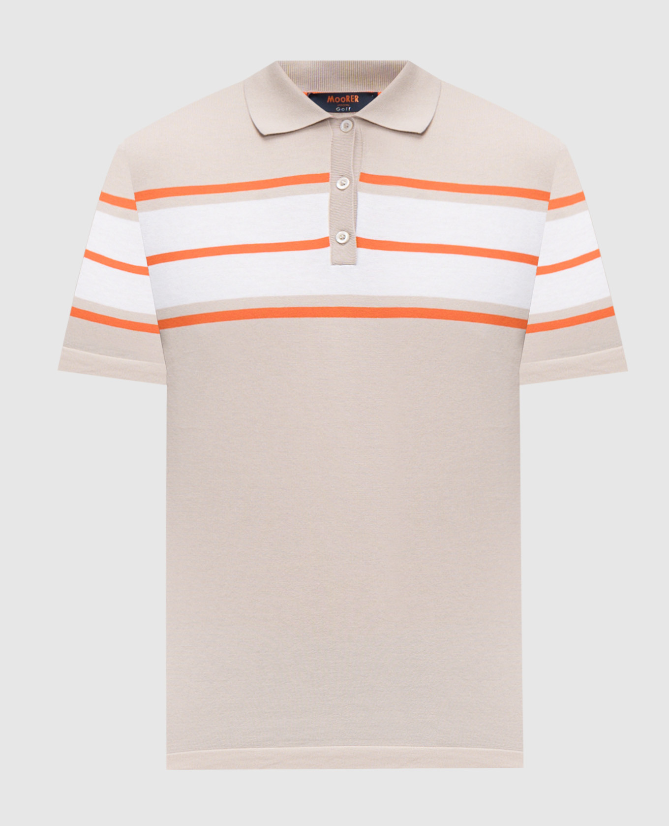 Beige ACAYA polo shirt with stripes MooRER
