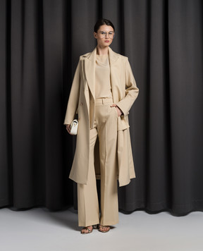 JOSEPH Morissey beige wool flared pants JP001582
