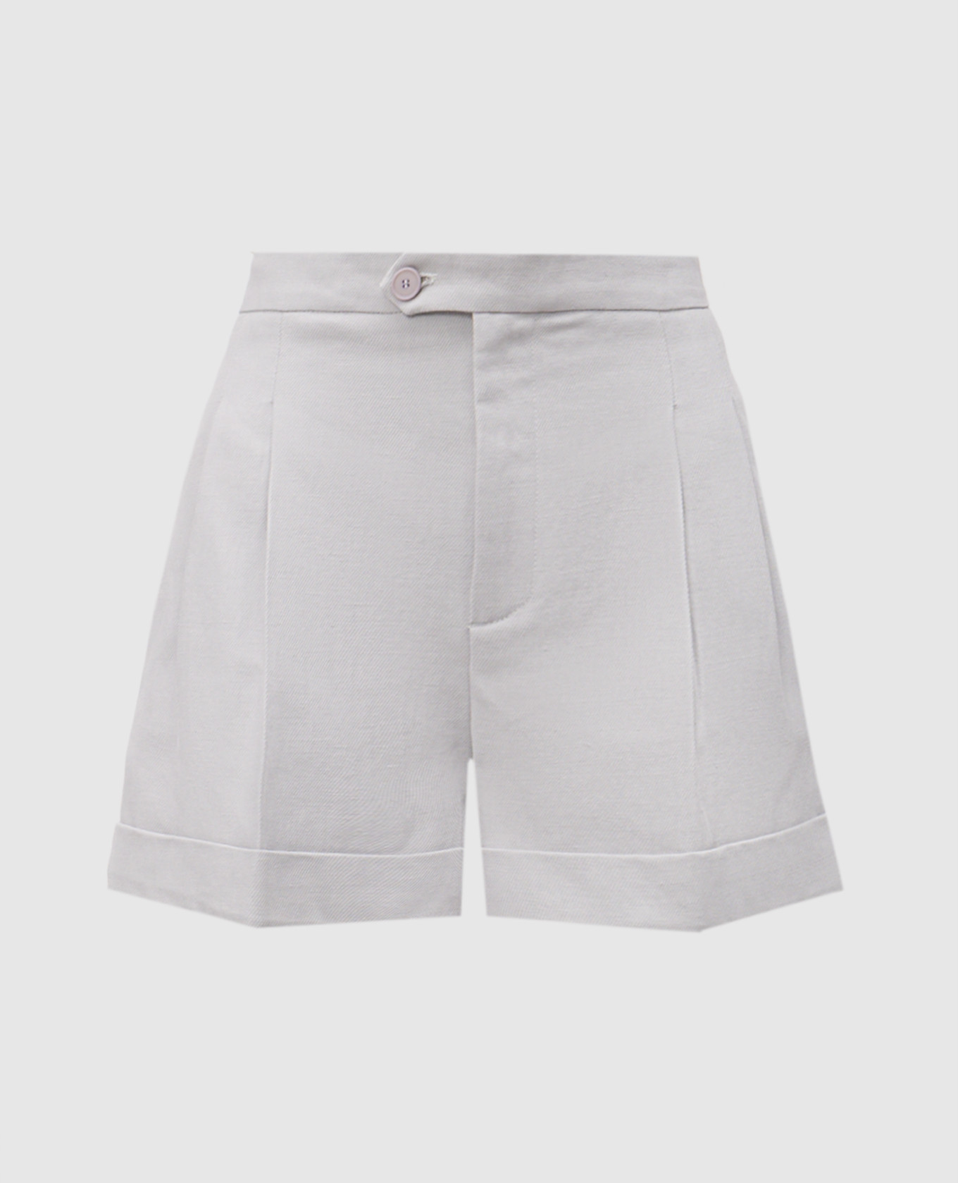 

Purple linen shorts with logo emblem Twinset, Violet