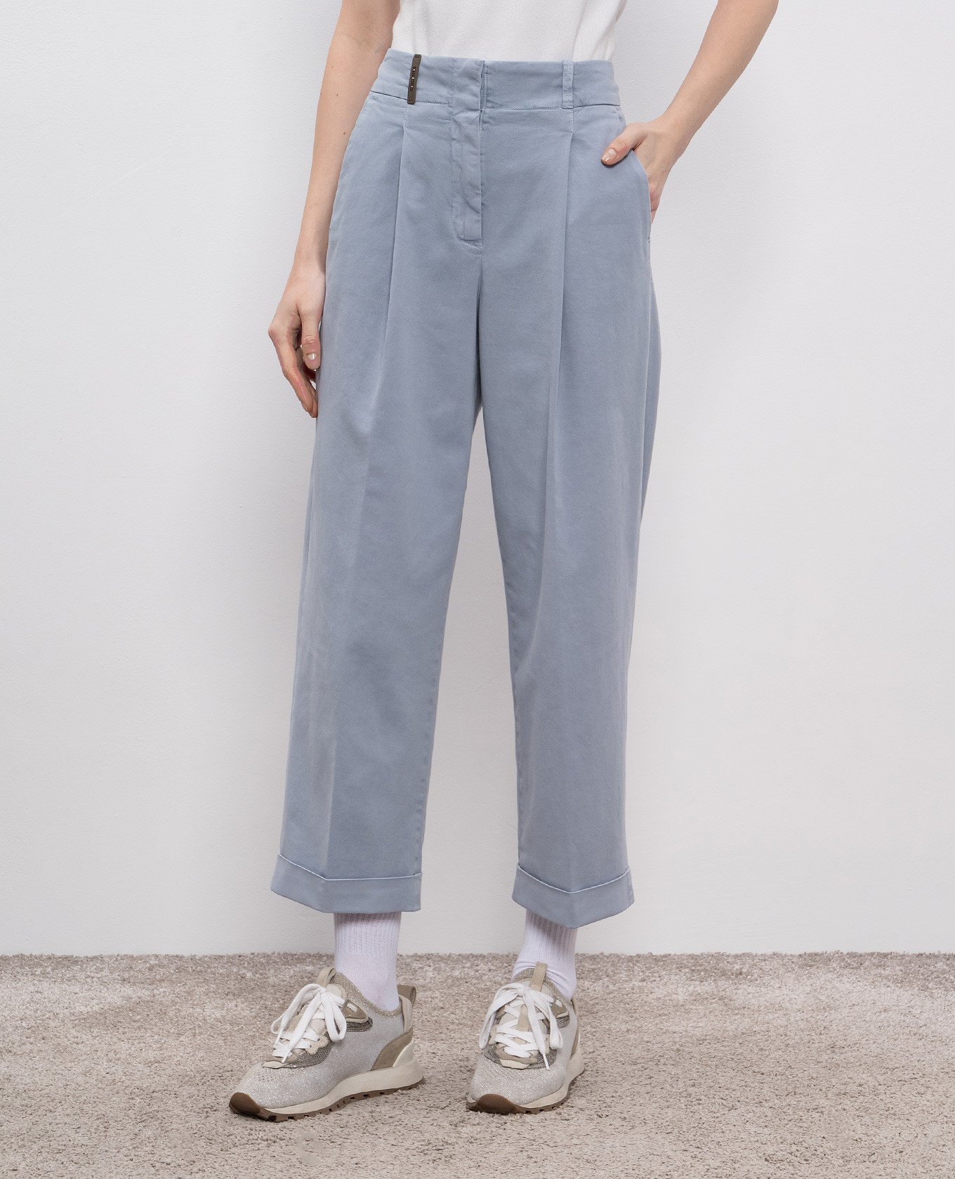 

Blue pants with lapels Peserico, Light blue
