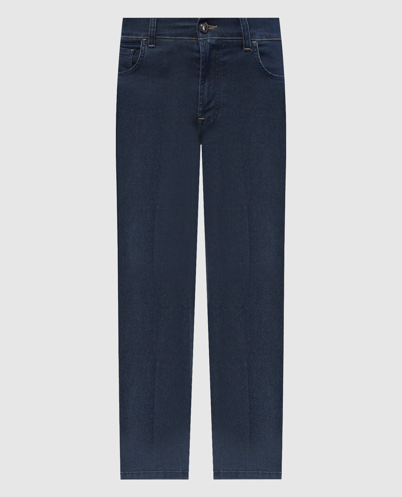 

Blue jeans with logo emblem embroidery Stefano Ricci
