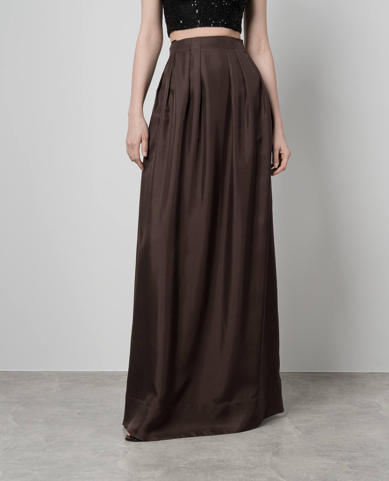 

Heather brown silk maxi dress Asceno