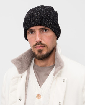 Brunello Cucinelli Black hat made of wool, silk and cashmere MRI94910
