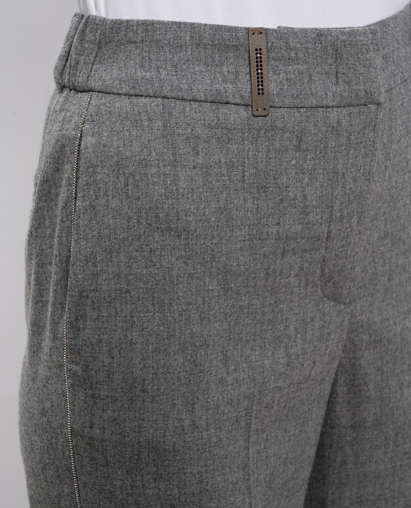 

Grey wool and cashmere trousers with lapels Peserico