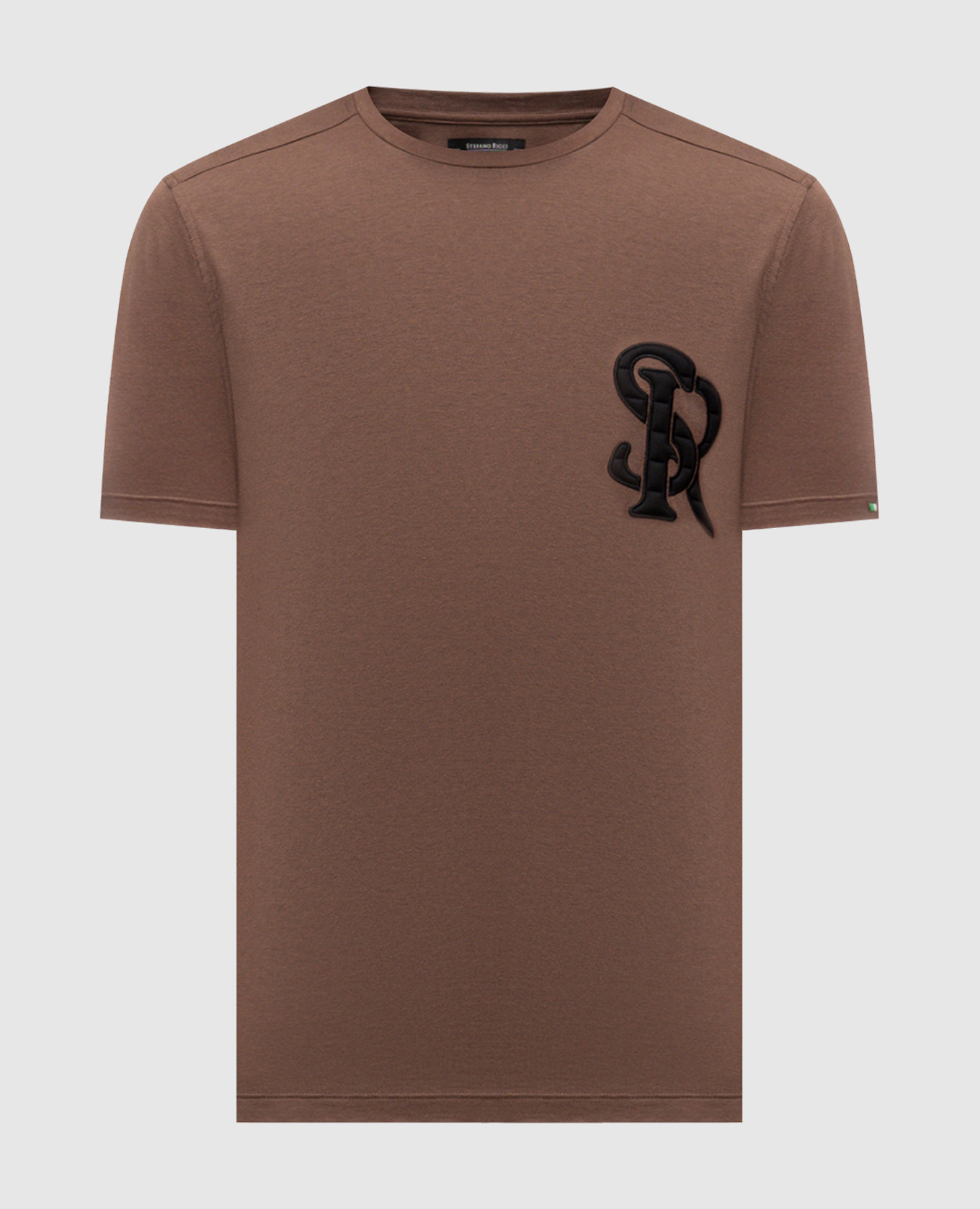 Brown T-shirt with moongram logo Stefano Ricci