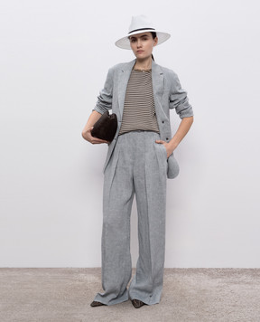 Brunello Cucinelli Gray linen jacket with lurex MH5477281