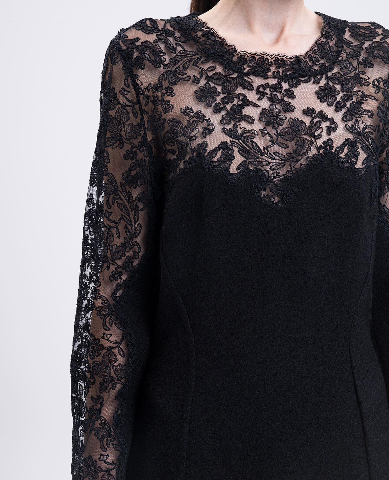 Black dress made of wool, silk and cashmere Ermanno Scervino 4