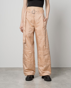 Jil Sander Beige cargo pants with silk J40KA0202J70003