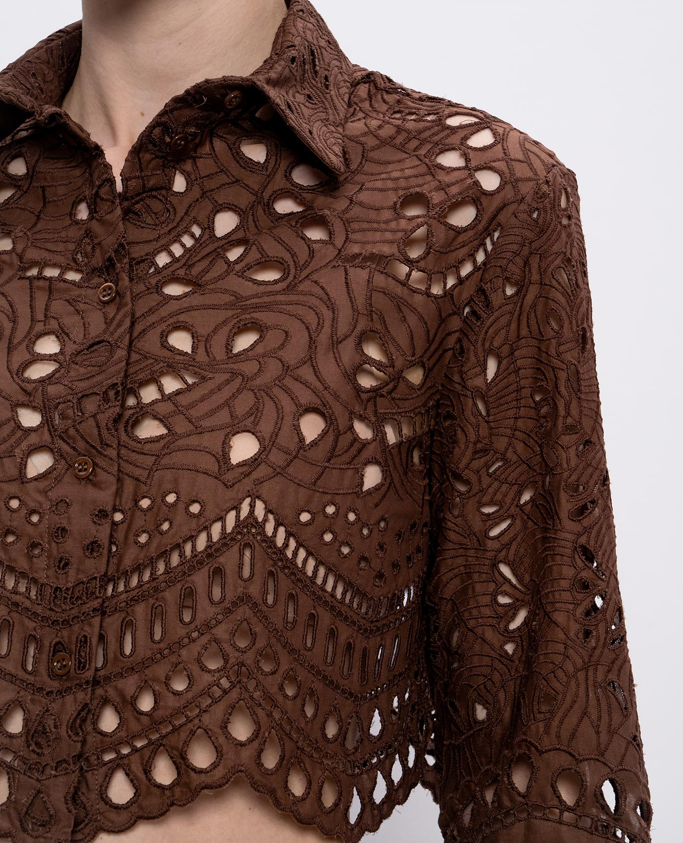 

Brown blouse with broderie embroidery Ermanno Scervino