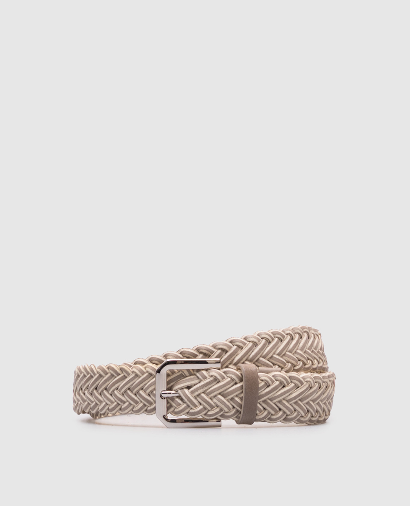 

Gray leather braided belt Brunello Cucinelli, Grey