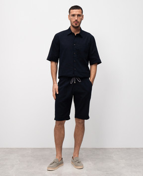 Cashmere&Whiskey Blue shirt with linen 0335900264