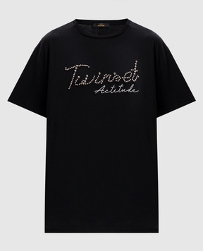 Twinset Black T-shirt with logo 251AP2162