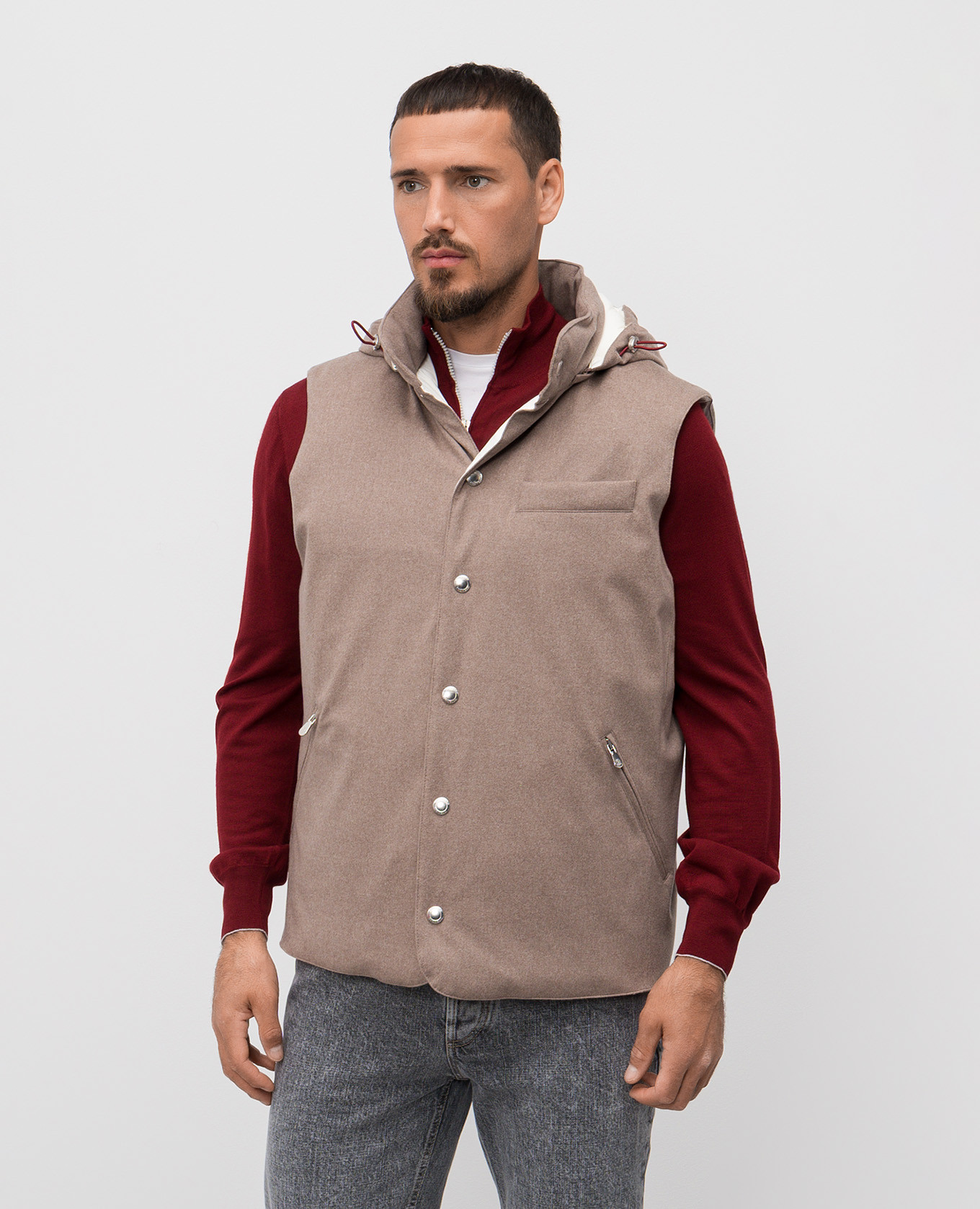 

Beige wool down vest Brunello Cucinelli