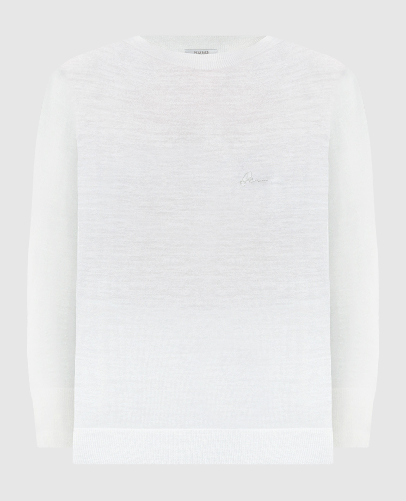 

White wool jumper with logo Peserico, Белый