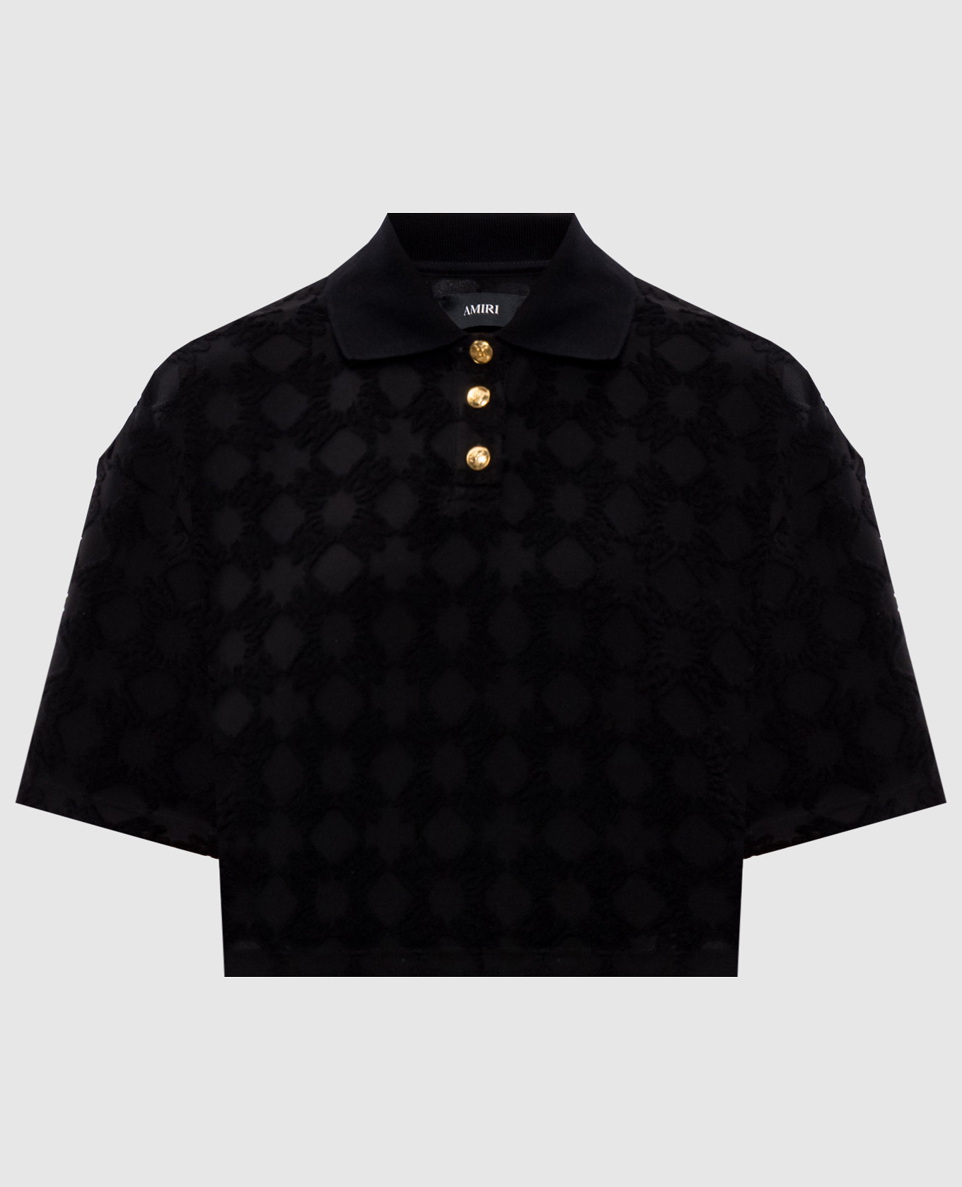 

Black polo with monogram pattern AMIRI