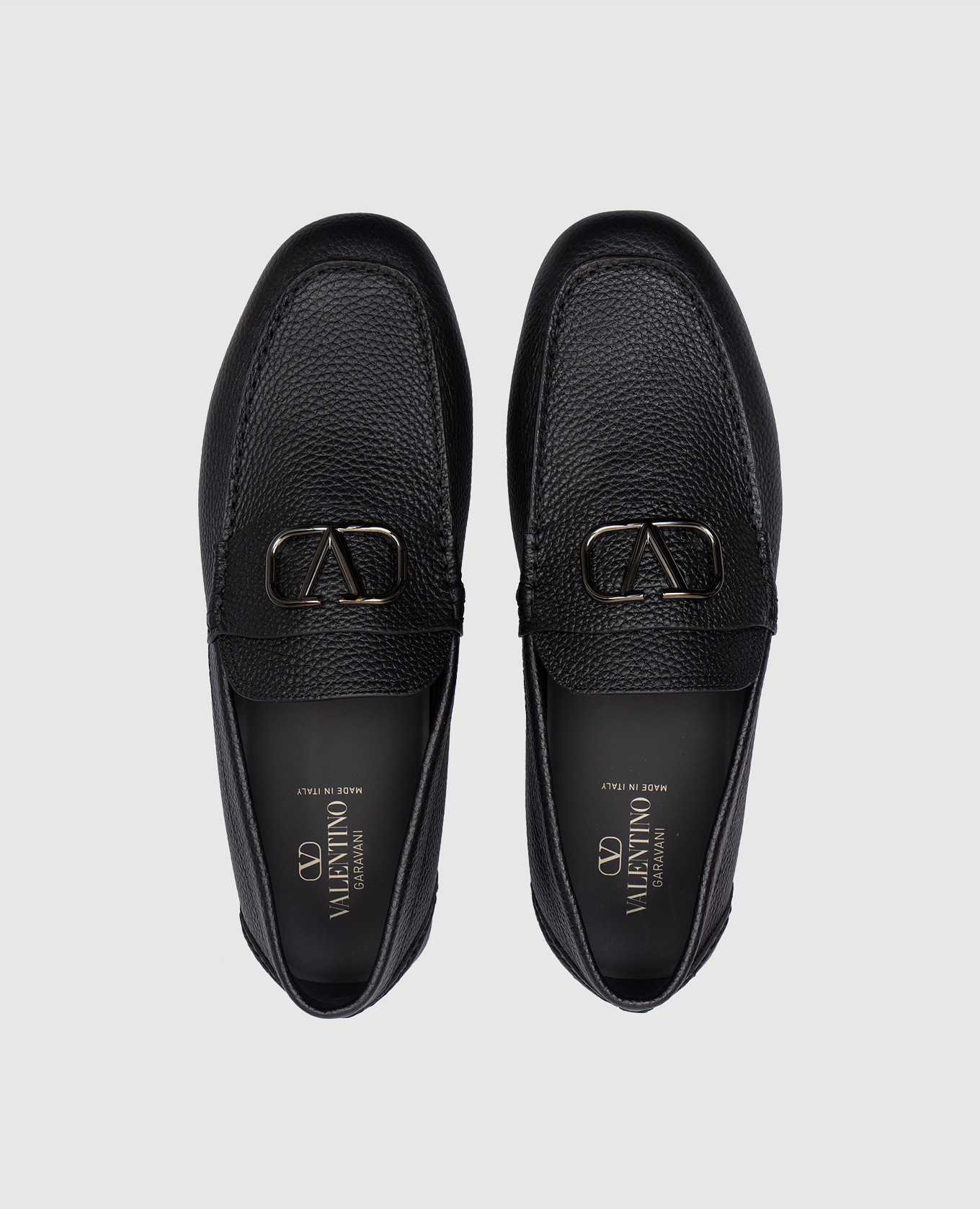 

VLOGO black leather moccasins Valentino