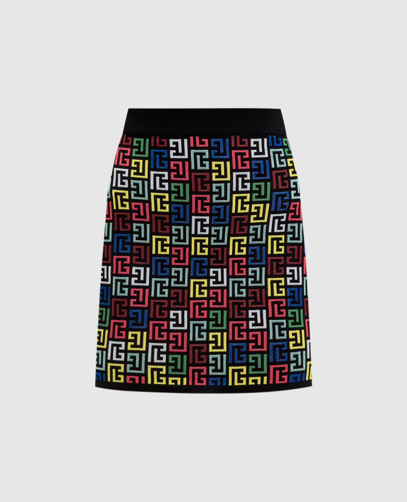 

Black monogram patterned mini skirt Balmain