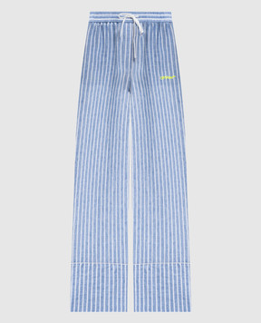 Off-White Blue striped linen pants 2CA195T25FAB001