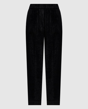Peserico Black corduroy pants with lurex E0403601595