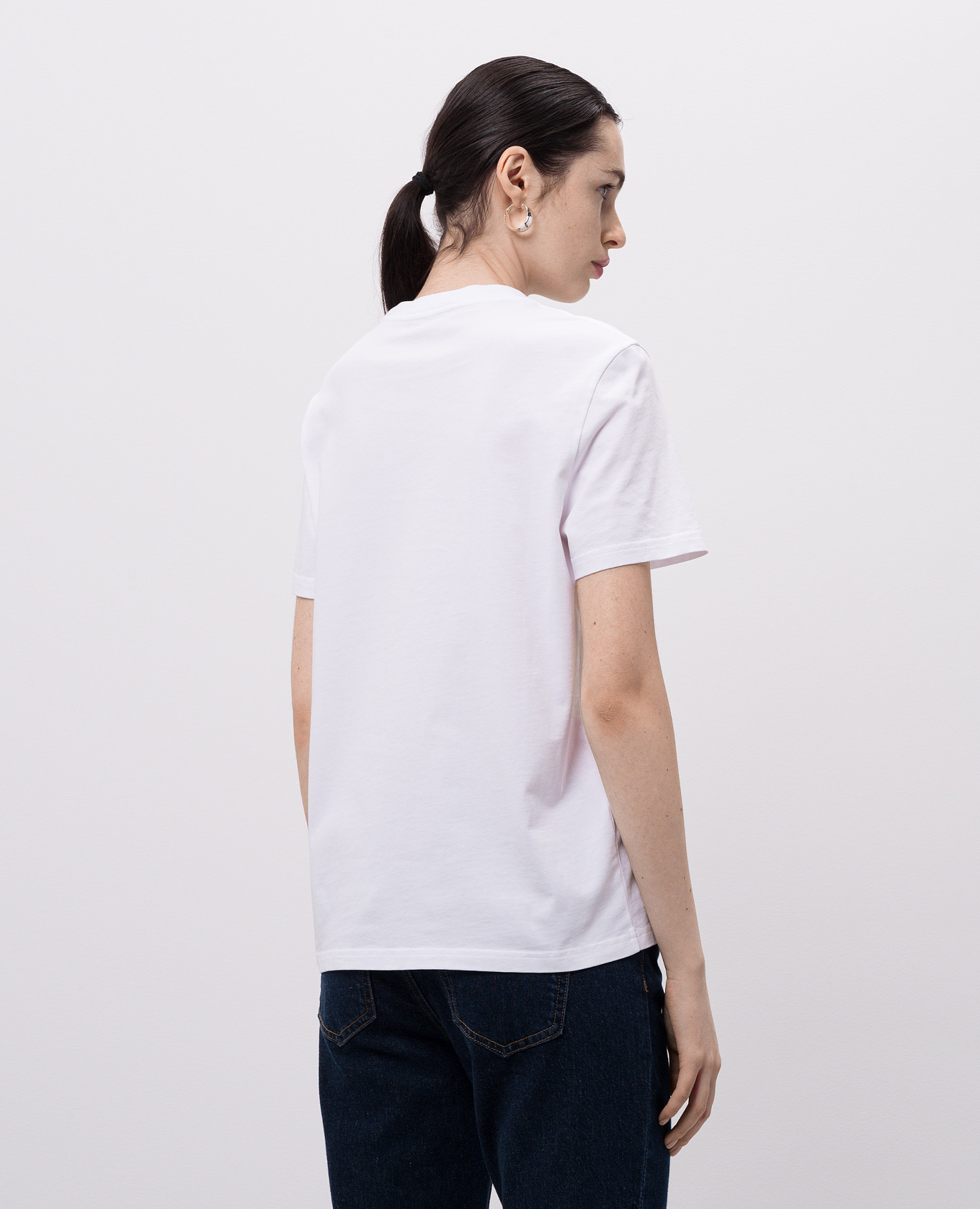 

White T-shirt with logo patch Versace