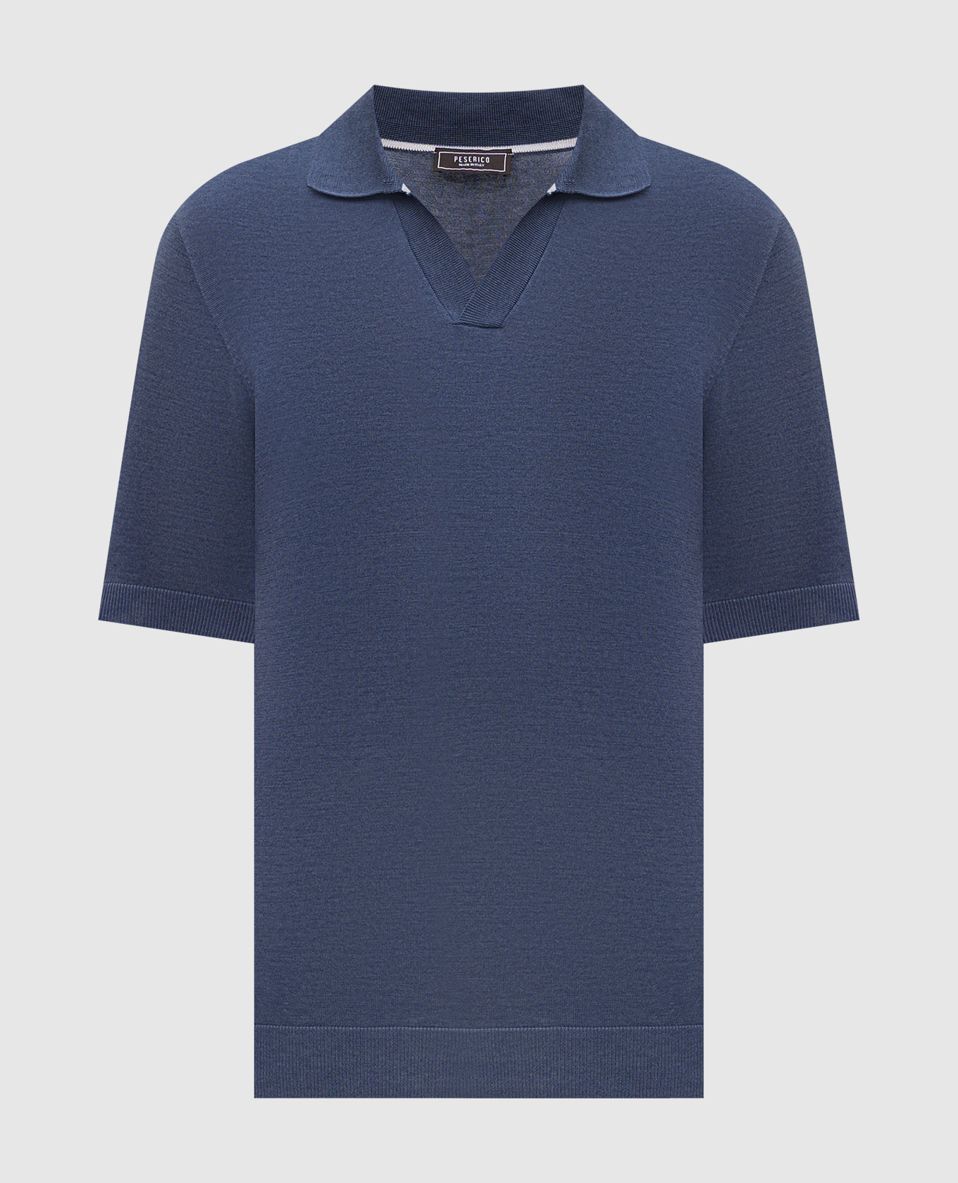 

Blue polo with silk Peserico