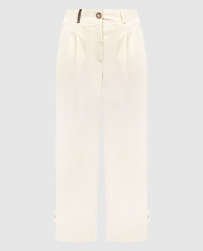 Peserico Yellow pants with a brand patch P04540T307948