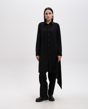 Y`S Yamamoto Black blouse with lacing YOB14200