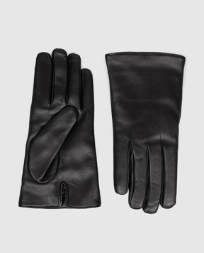 Saint Laurent Black leather gloves 8233053YO68w