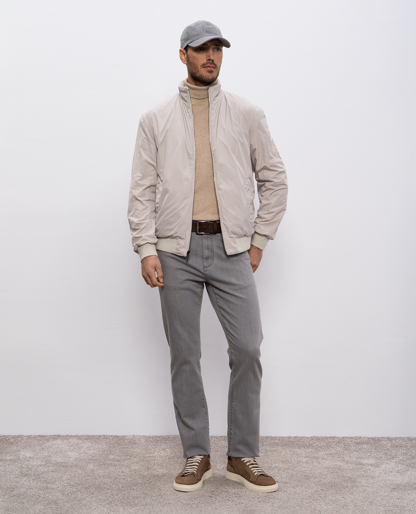 

Grey jeans with logo patch Canali