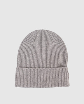 Ermanno Scervino Grey cashmere hat with monogram logo D475V301HCW